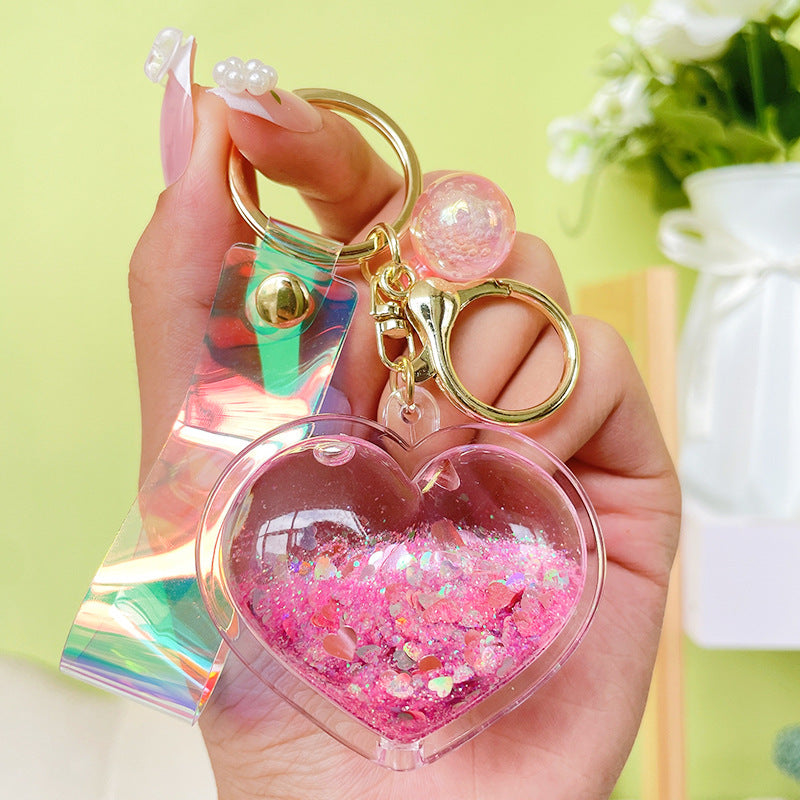 Wholesale Acrylic Oiled Love Quicksand Creative Key Chain